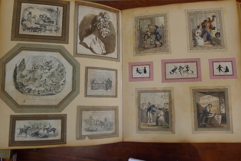 A small folio Victorian scrapbook Containing a large number of engravings (some hand coloured), - Image 11 of 12