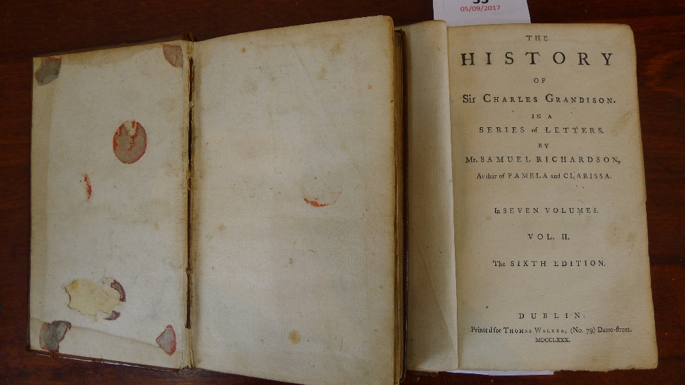 Richardson, Samuel. History of Sir Charles Grandison in a Series of Letters. 7 vols. - Image 3 of 3