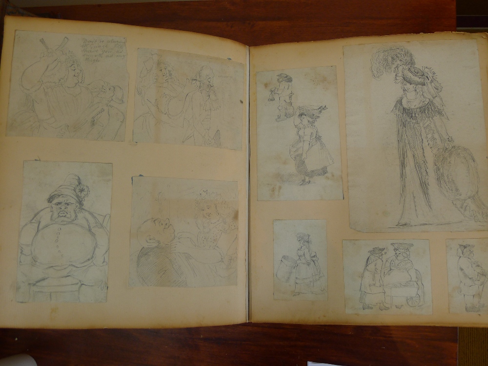 A small folio Victorian scrapbook Containing a large number of engravings (some hand coloured), - Image 8 of 12
