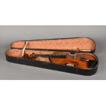 A 19th century French full size violin, circa 1880 With single piece back and 14 inch body,