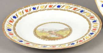 A late 18th century Crown Derby Nottingham Road porcelain plate Centred with a view of the Vale of