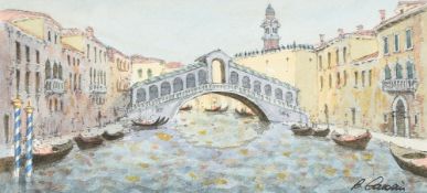 ITALIAN SCHOOL (20th century) Doges Palace and Bridge of Sighs Watercolours Indistinctly signed 16.