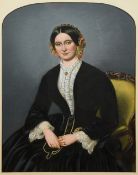 ENGLISH SCHOOL (19th century) Portrait of a Lady Oils on card 41 x 54 cm,