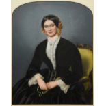 ENGLISH SCHOOL (19th century) Portrait of a Lady Oils on card 41 x 54 cm,