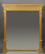A 19th century gilt framed pier glass The fan crested top rail above bands of swag and acanthus