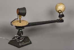 A German orrery Of single arm form depicting the earth and the moons rotation. 70 cm across.