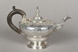 A George III silver teapot, probably hm London 1768,