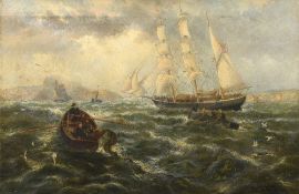 THOMAS ROSE MILES (1844-1916) British Homeward Bound to Plymouth Sound Oil on canvas Signed