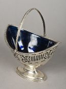 A George III silver sugar basket, hallmarked London 1783,