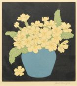 HALL THORPE (1873-1947) Australian Primroses Limited edition coloured woodblock Signed in pencil to