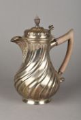 A Victorian silver coffee pot, hallmarked London 1891,