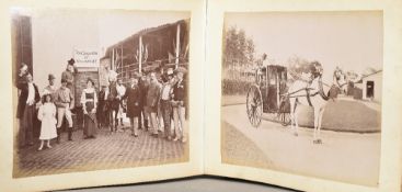 An unusual 19th century photograph album Comprising: Shanghai Race Club amateur circus, acrobats,