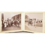 An unusual 19th century photograph album Comprising: Shanghai Race Club amateur circus, acrobats,