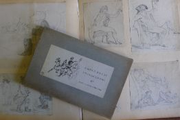 A small folio Victorian scrapbook Containing a large number of engravings (some hand coloured),