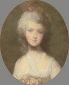 ENGLISH SCHOOL (19th century) Portrait of a Young Lady Pastels 22 x 28 cm,