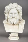 After the Antique A large bust, modelled as a bearded male figure,