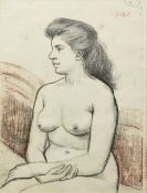 *ARR CLIFFORD HALL (1904-1973) British Life Study Pencil and coloured chalk Signed and dated