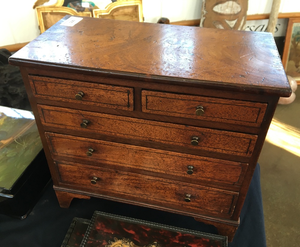 A 19th century mahogany miniature chest of drawers With two short over three long graduated drawers, - Image 2 of 7