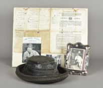 A 19th century leather Billingsgate Market Fish Porter's bobbin hat Of typical construction,