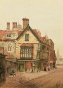 JAMES LAWSON STEWART (1829-1911) British Old Houses, Shrewsbury Watercolour Signed 33 x 45.