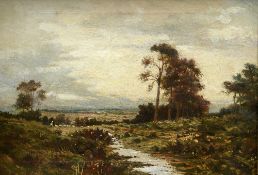 WILLIAM BEATTIE BROWN (1831-1909) British Sheepherder in a Rural Landscape Oil on canvas Inscribed