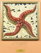 After SALVADOR DALI (1904-1989) Spanish L'Etoile de Mer Ceramic tile DMG Prasent-Edition,