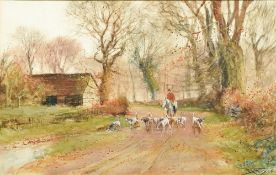 HENRY CHARLES FOX (1855-1929) British Hunting Scenes Watercolour and bodycolour Signed and dated