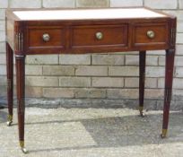 A 19th century French marble topped wine table The white variegated marble inset top above three