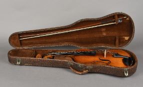 A 19th century French 7/8th or lady's violin With deep body in the Maggini style,