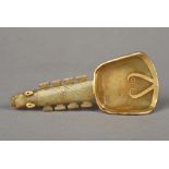 A Chinese archaistic style jade spoon With animal mask finial. 11.75 cm long.
