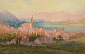 ALFRED SLOCOMBE (1836-1899) Lucerne Watercolour Signed and dated 90 46 x 30 cm,