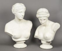 After the Antique Two large classical busts, each of female form,