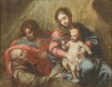 CONTINENTAL SCHOOL (19th/19th century) The Holy Family Chalk and pastel 24 x 19 cm,