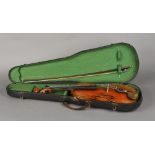 A 19th century full size German Ammatti copy violin The 14 inch body with two piece back,