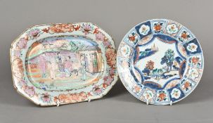 An 18th century Chinese Export porcelain platter Of canted rectangular form,