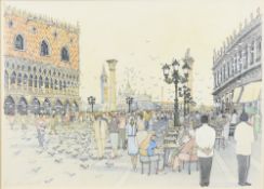 *ARR KEITH THICKETT (born 1938) British Venice Watercolour and bodycolour Signed 34 x 25 cm,