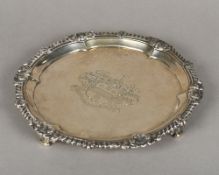 A George III silver salver, hallmarked London 1814,