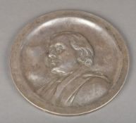 WATKIN D JONES (flourished 1846-1852) British Silver plated portrait roundel,