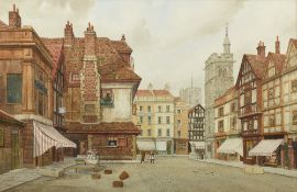 JAMES LAWSON STEWART (1829-1911) British Figures in a Town Square Watercolour Signed 75 x 49 cm,