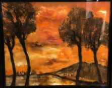 SAKKO (20th/21st century) Middle Eastern Golden Lands Acrylics Signed 104 x 84 cm,
