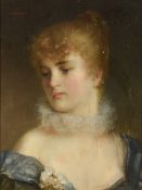 CARL WUNNENBERG (1850-1929) German Portrait of a Lady Oil on panel Signed 20 x 27 cm,