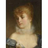 CARL WUNNENBERG (1850-1929) German Portrait of a Lady Oil on panel Signed 20 x 27 cm,