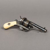 A 19th century Belgian pin fire pistol,