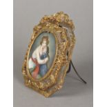 After MARIE LOUISE ELIZABETH LE BRUN Miniature Portrait of a Young Lady and Her Daughter On