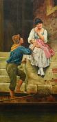 W READ (19th/20th century) British The Venetian Proposal Oil on board Signed 39 x 82.
