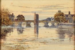ROBERT WINTER (1872-1930) British St Ives Bridge Watercolour Signed 25 x 17 cm,