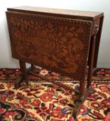 A Dutch marquetry inlaid Sutherland table Of small proportions,