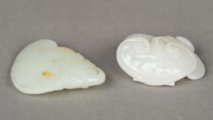 Two Chinese celadon jade carvings Both