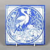 A Mintons pottery tile Printed with Kin