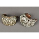 Two Benin cast and pierced bronze bracel